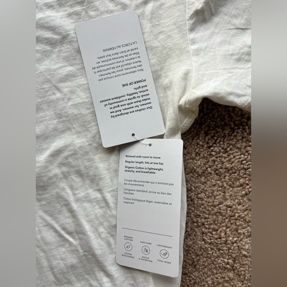 Athleta Organic Cotton Daily Relaxed Tee White XXS NWT - Picture 5 of 6